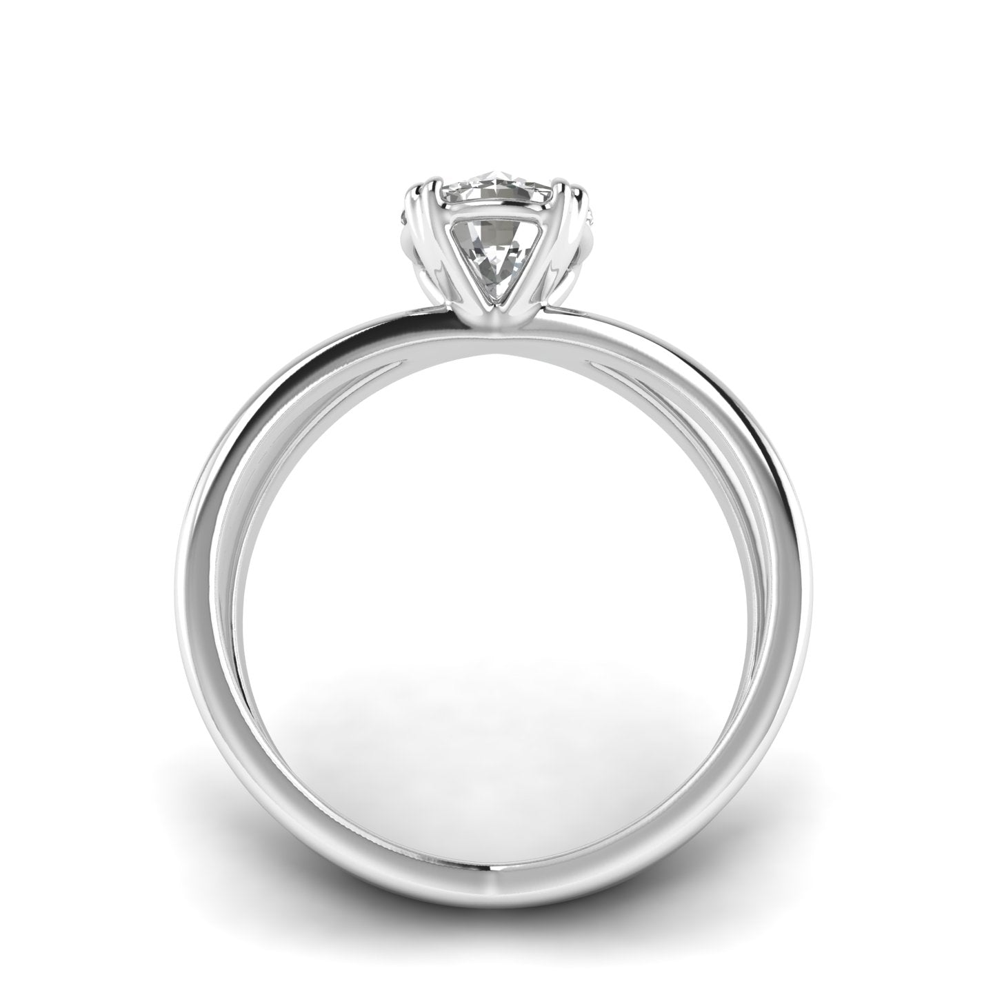 White Gold Studded 1 Carat Lab Grown Diamond Ring-F Color VS1 Clarity.